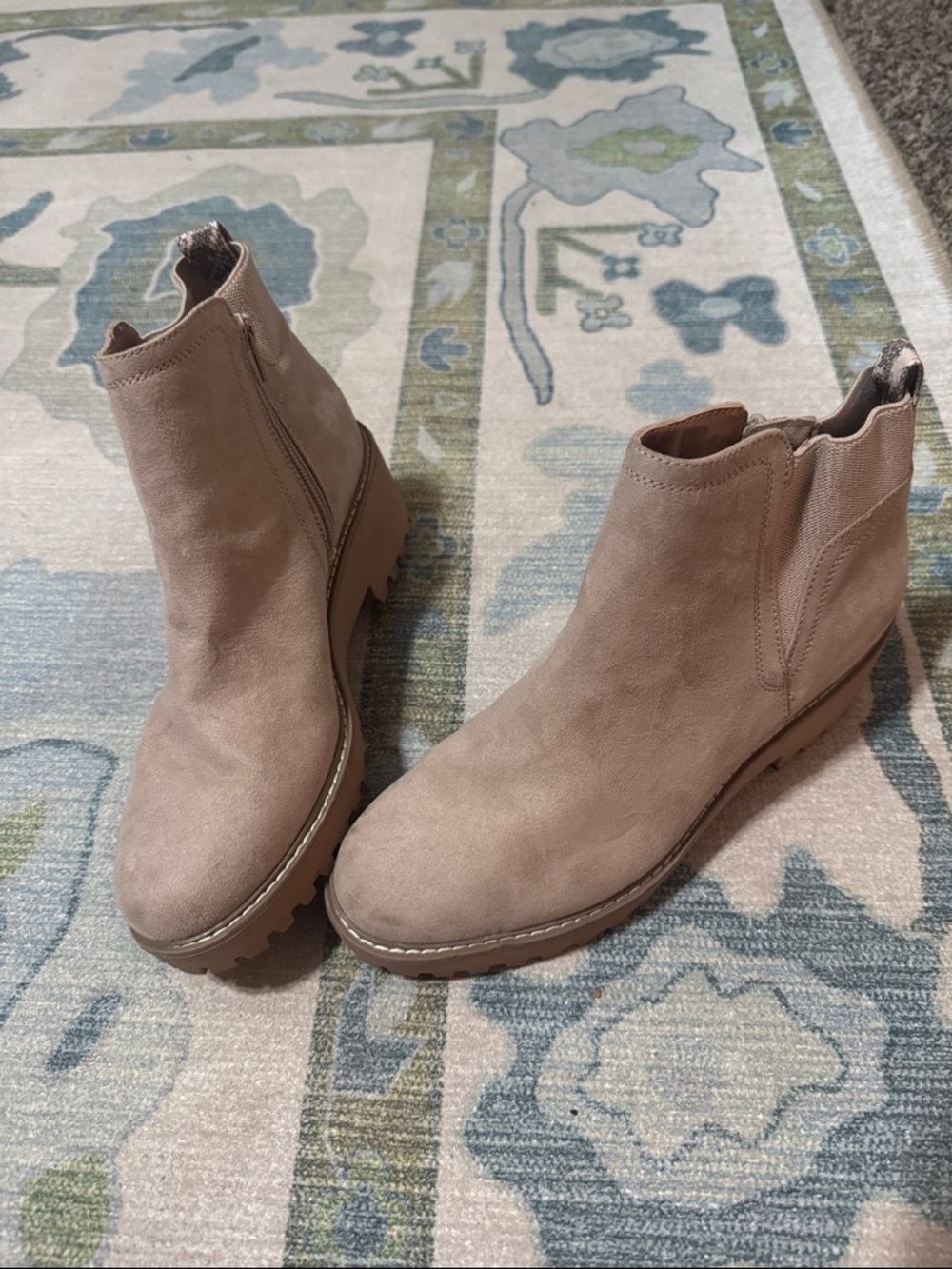 Universal Thread Taupe Suede Chelsea Booties